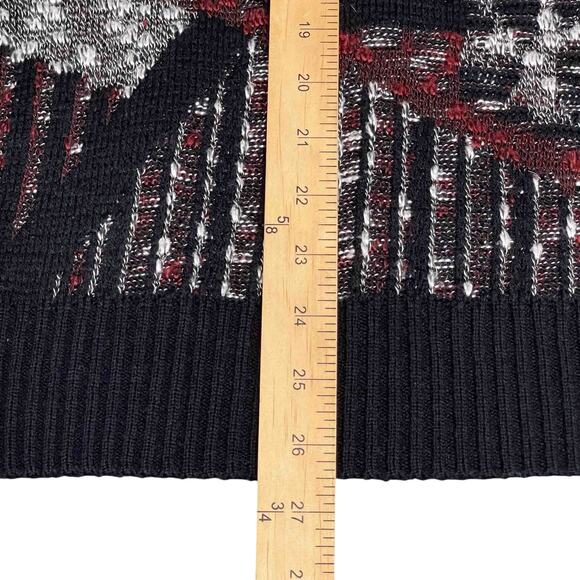 Boulevard By Block Men's Grandpa Crew Neck Sweater XLT Black Red Geometric Knit - Picture 6 of 6